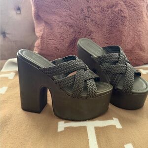 SCHUTZ Dark Braided Platform Heels